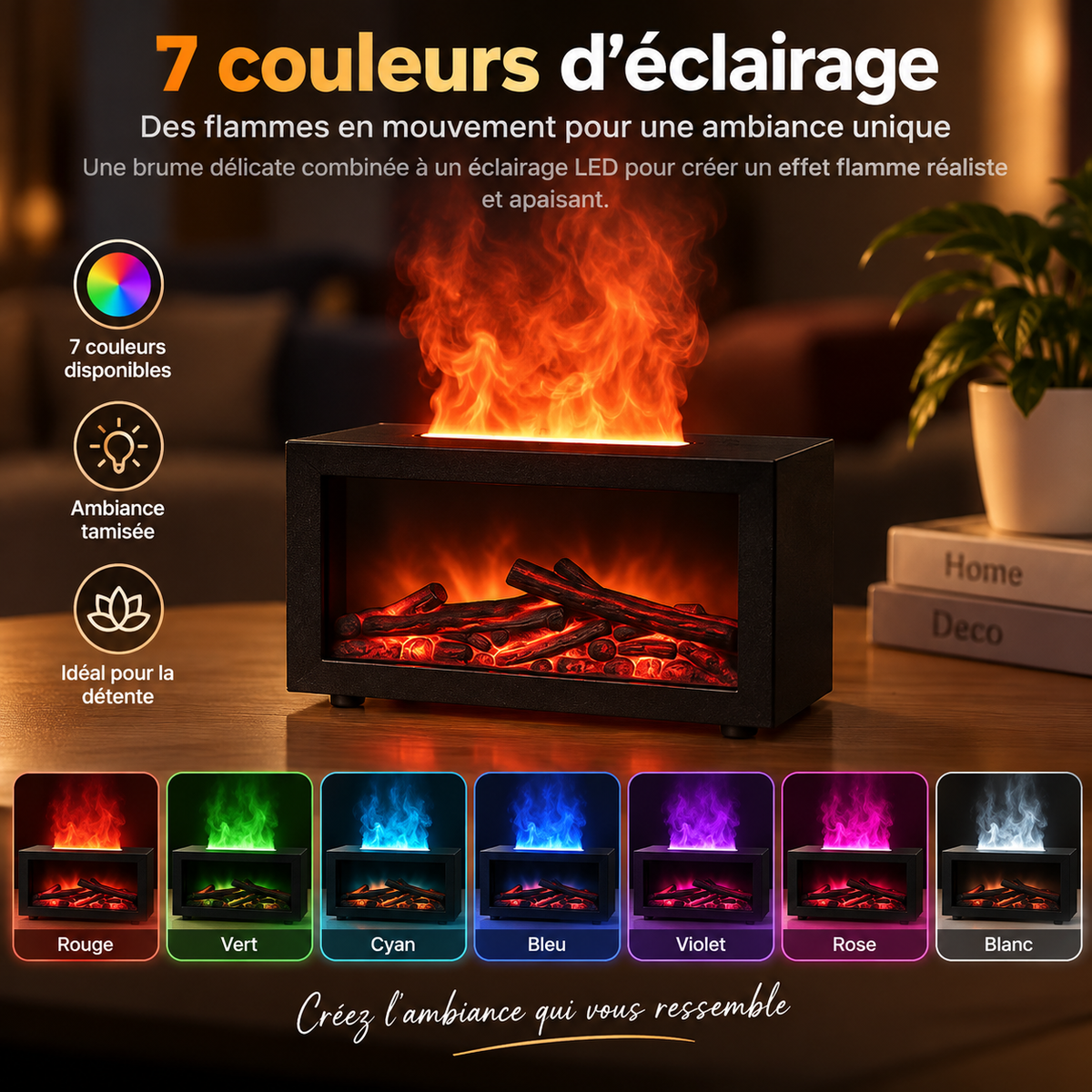Diffuseur d’arômes avec effet flamme