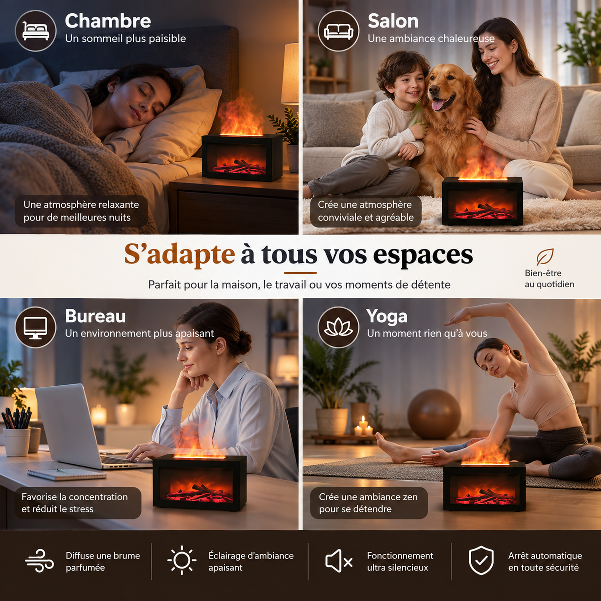 Diffuseur d’arômes avec effet flamme
