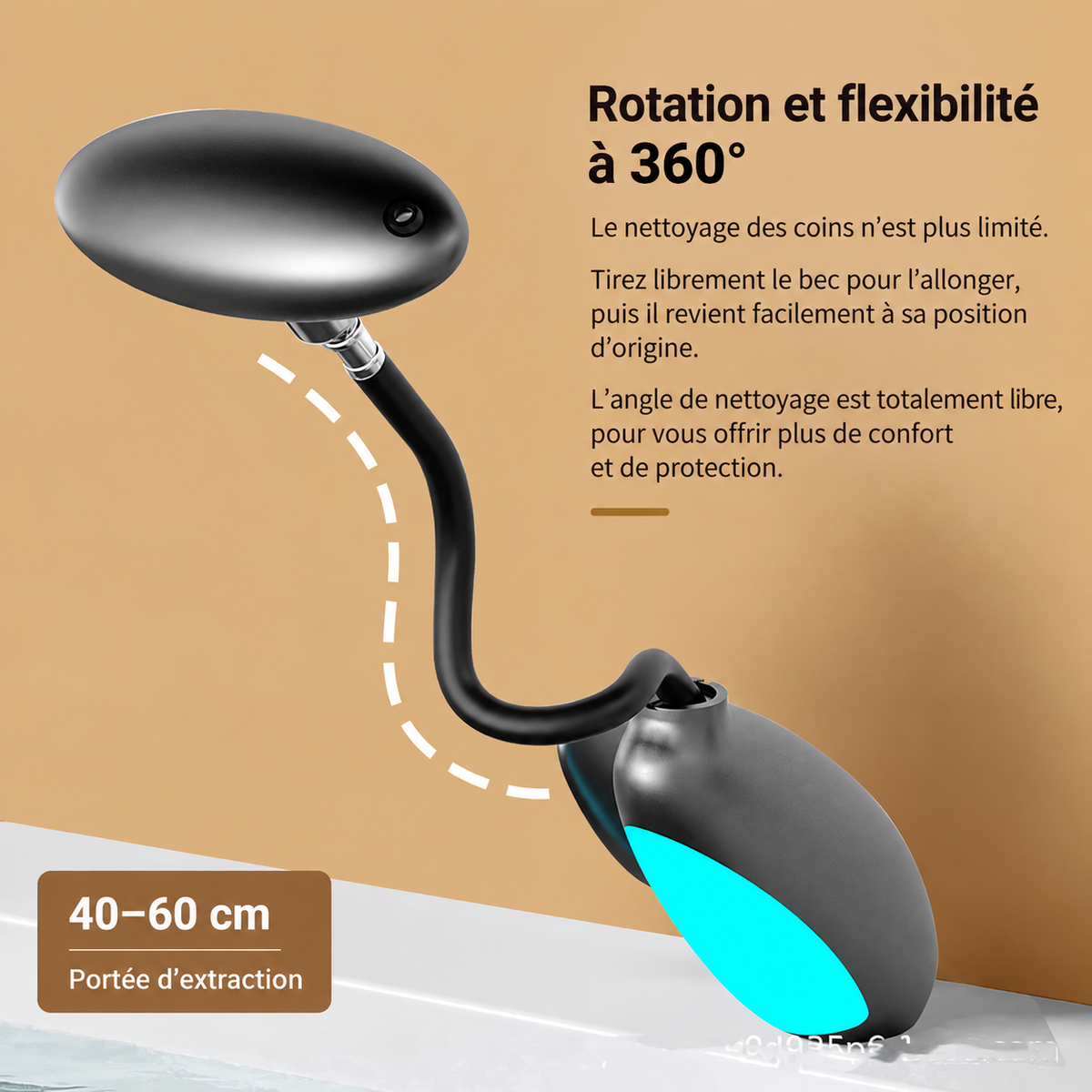 Robinet extractible 360° avec indicateur LED