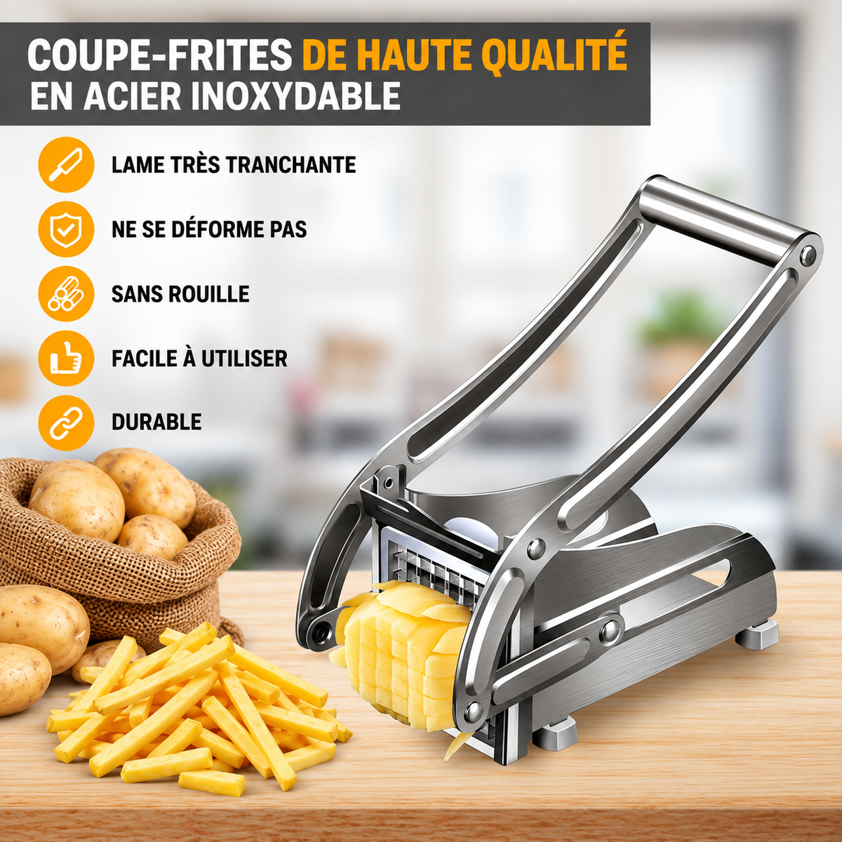 Coupe-légumes manuel en acier inoxydable