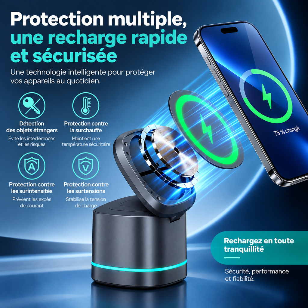 Station de recharge magnétique 3-en-1 – 15 W