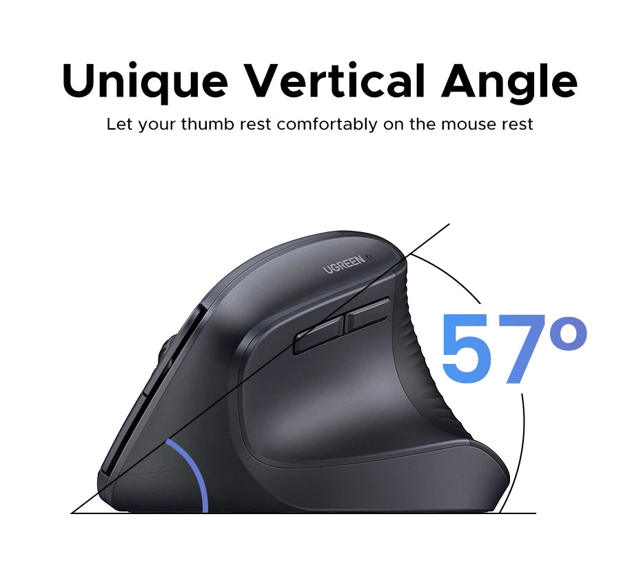 Souris verticale ergonomique sans fil UGREEN – 4000 DPI