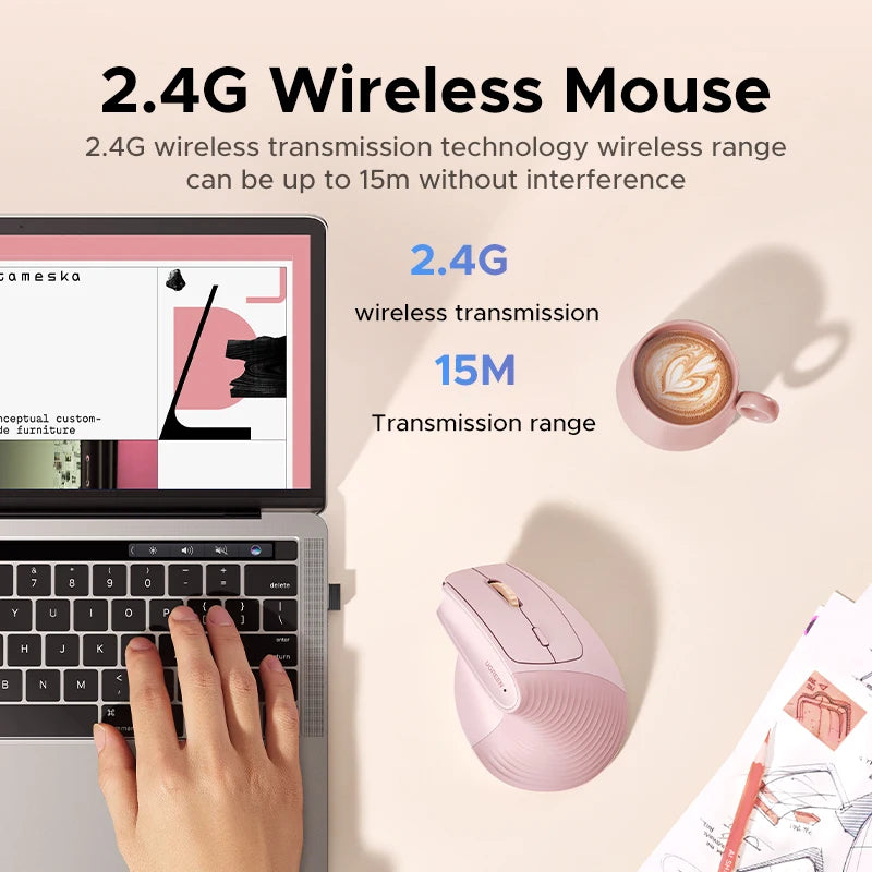 Souris verticale ergonomique sans fil UGREEN – 4000 DPI