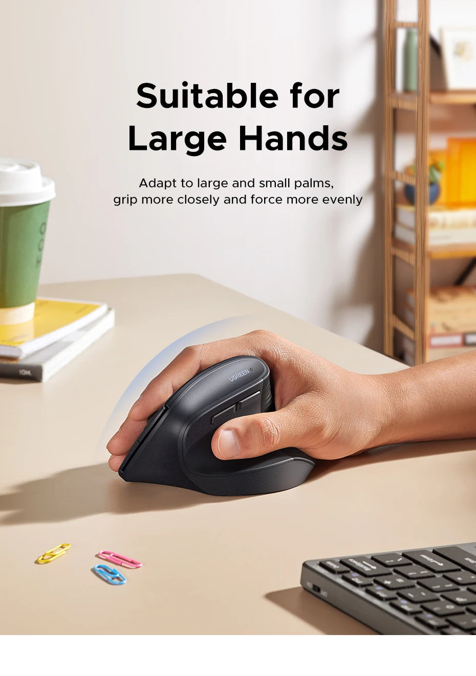 Souris verticale ergonomique sans fil UGREEN – 4000 DPI