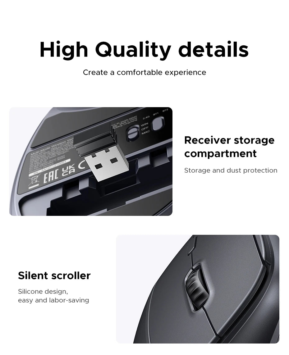 Souris verticale ergonomique sans fil UGREEN – 4000 DPI