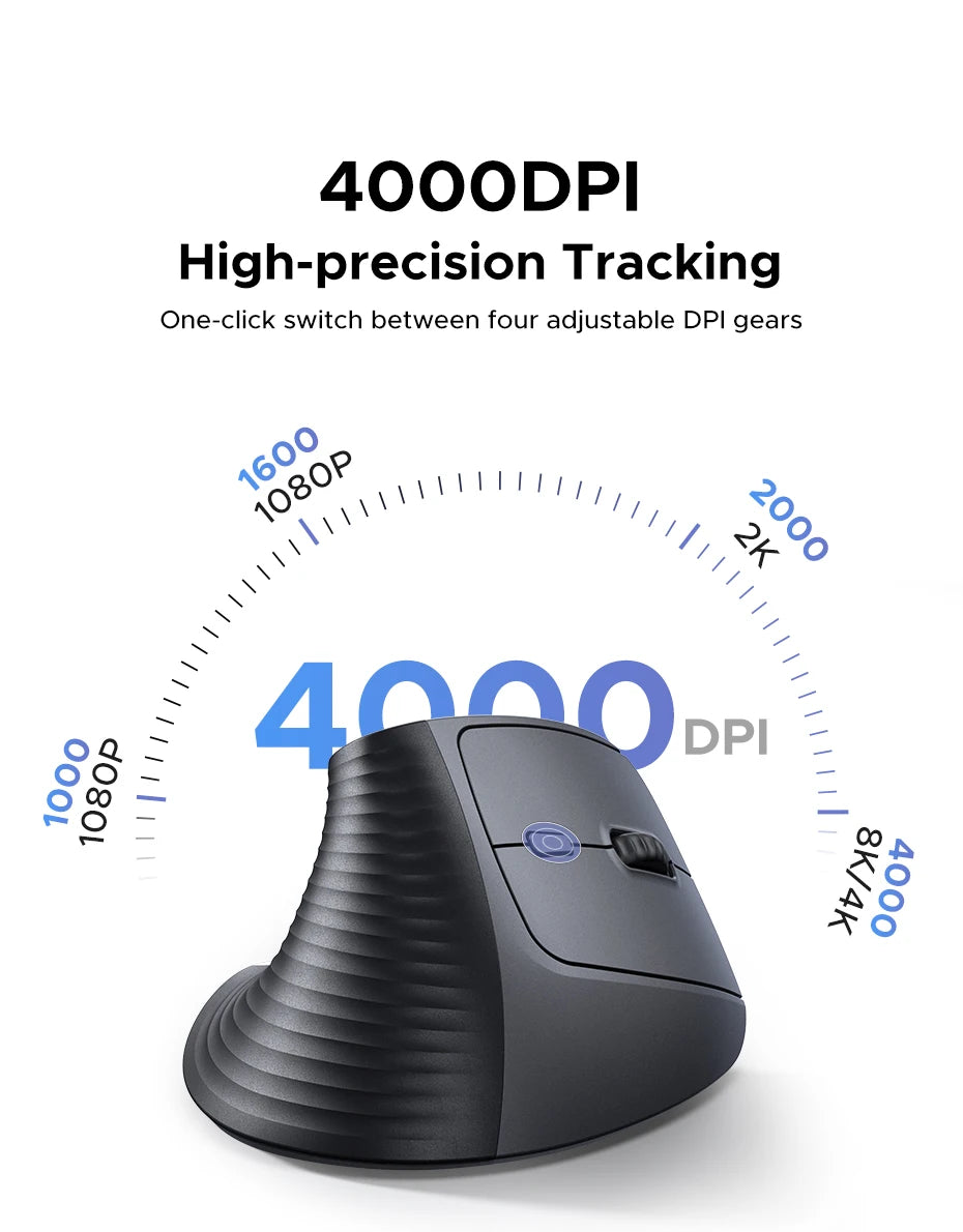 Souris verticale ergonomique sans fil UGREEN – 4000 DPI