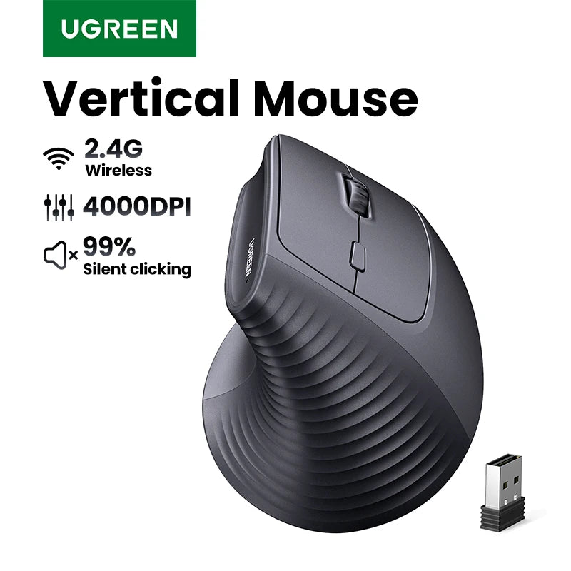 Souris verticale ergonomique sans fil UGREEN – 4000 DPI