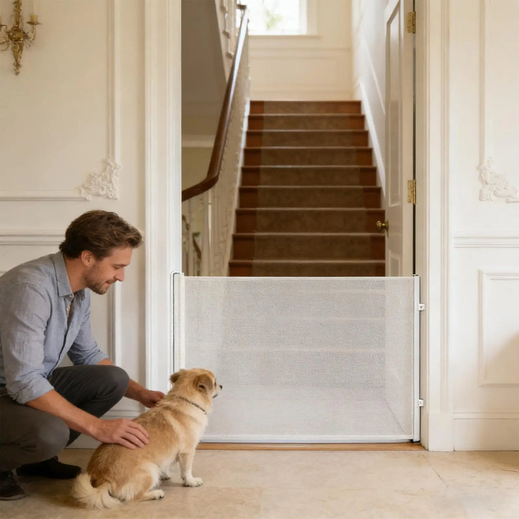 Barrière rétractable pour chien – Sans perçage