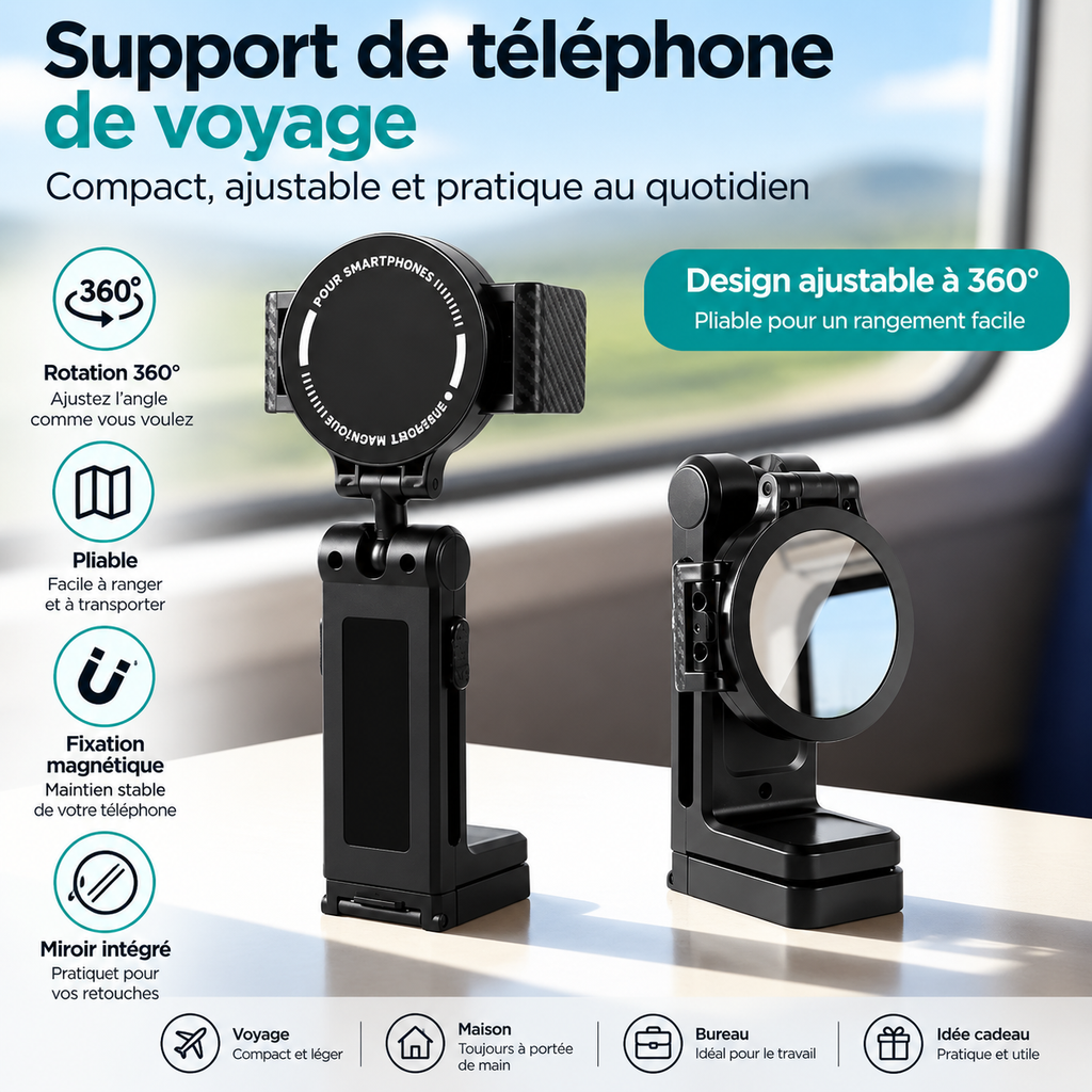 Support magnétique extensible pour téléphone